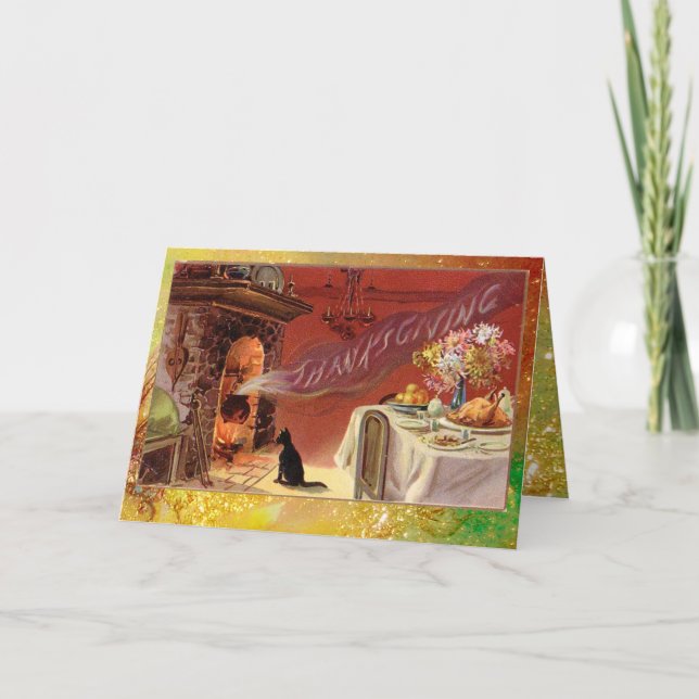Tarjeta Festiva Fiesta de la cena de Acción de Gracias (Anverso)