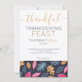 Tarjeta Festiva Fiesta de la cena de Acción de Gracias del patrón