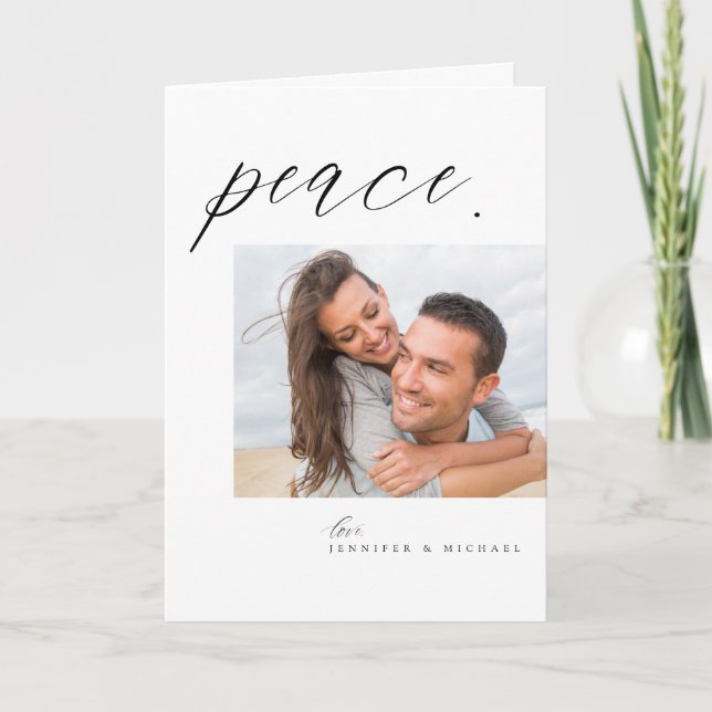 Tarjeta Festiva Fiesta de la Paz | AGREGAR LA FOTO DE SU FAMILIA (Anverso)