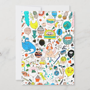 Tarjeta Festiva Fiesta de monstruos alienígenas divertidos y color