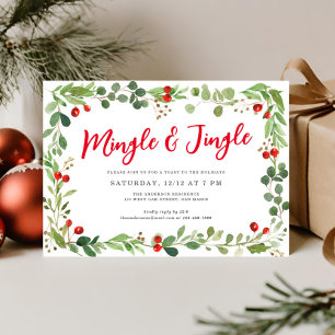 Tarjeta Festiva Fiesta de Navidades castillos y tablillas botánica