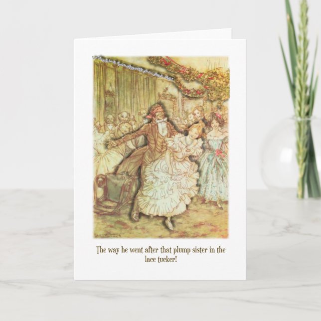 Tarjeta Festiva Fiesta de Navidades Charles Dickens (Anverso)