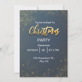 Tarjeta Festiva Fiesta de Navidades con elegancia dorada