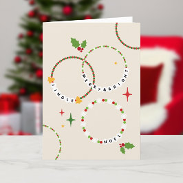 Tarjeta Festiva Fiesta de Navidades de brazaletes de amistad