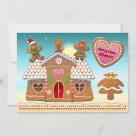 Tarjeta Festiva Fiesta de Navidades de Gingerbread Cookies