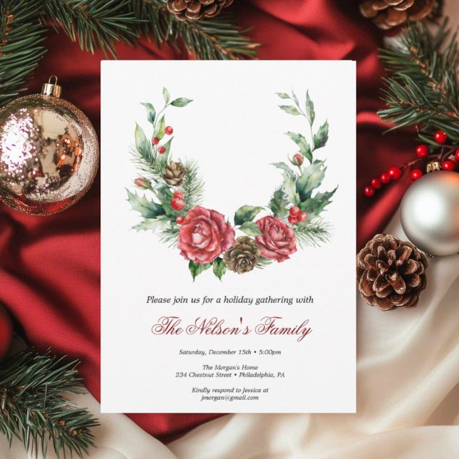 Tarjeta Festiva Fiesta de Navidades de Holiday Holly (Subido por el creador)