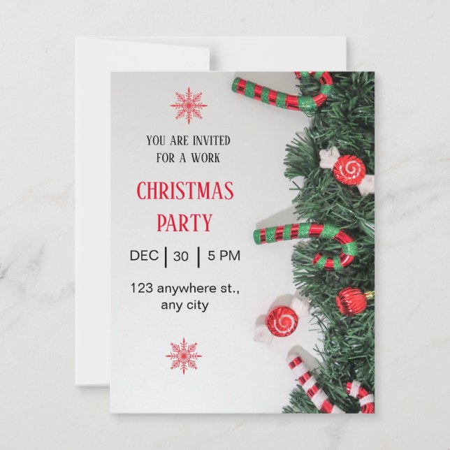 Tarjeta Festiva Fiesta de Navidades de la Red Green Modern (Anverso)