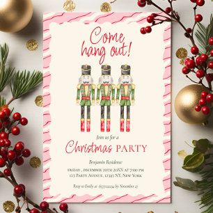 Tarjeta Festiva Fiesta de Navidades de Nutcrackers de acuarela cap