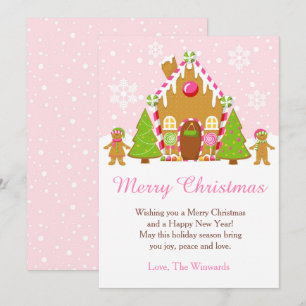 Tarjeta Festiva Fiesta de Navidades decorativos de Casa de Gingerb