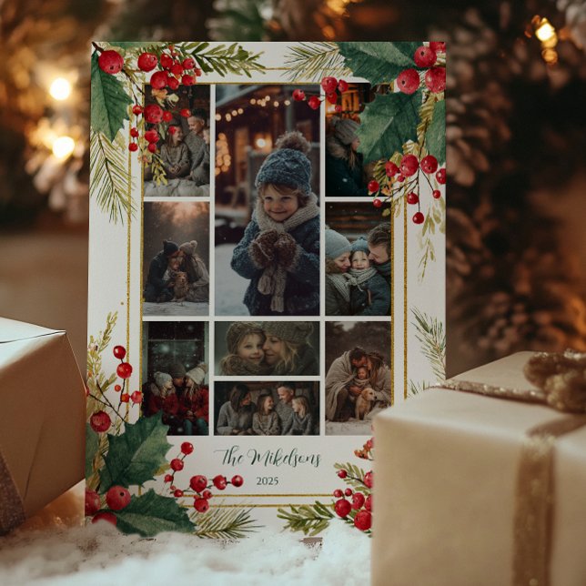 Tarjeta Festiva Fiesta de Navidades del clásico de la foto Holly B (Subido por el creador)