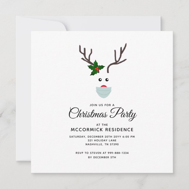 Tarjeta Festiva Fiesta de Navidades divertidos 2021 Personalizado  (Anverso)