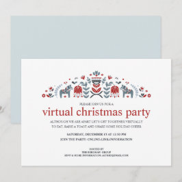 Tarjeta Festiva Fiesta de Navidades virtuales de caballos de Arte 