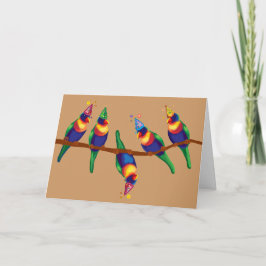 Tarjeta Festiva Fiesta de Parrots Navidades