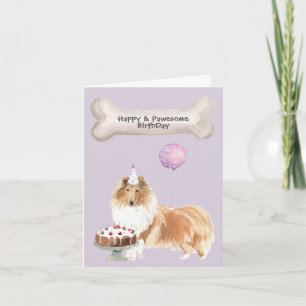 Tarjeta Festiva Fiesta de Perro Collie Áspero