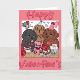 Tarjeta Festiva Fiesta de San Valentín de Newfy (en blanco por den