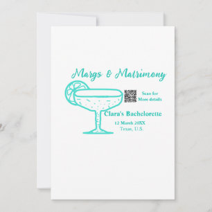 Tarjeta Festiva Fiesta de soltera Turquoise Margs & Matrimony 