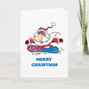Tarjeta Festiva Fiesta de verano de BoardChick Santa Merry