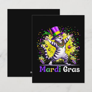 Tarjeta Festiva Fiesta del Festival Gras de Gatos Kitten Kitty Mar
