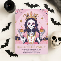 Fiesta del Skeleton Princesa Rosa de Halloween