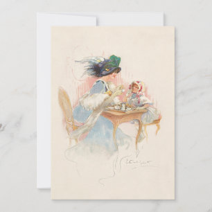Tarjeta Festiva Fiesta del té de la madre y la hija de Victoria