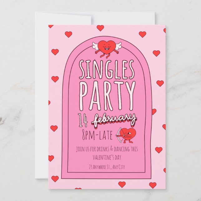 Tarjeta Festiva Fiesta El día de San Valentín de los singapurenses (Anverso)