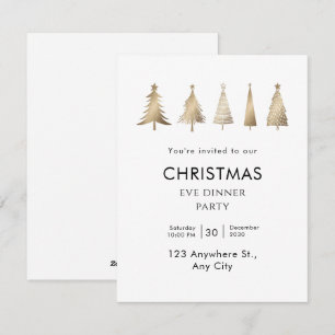 Tarjeta Festiva Fiesta Gold Elegant Christmas Tree