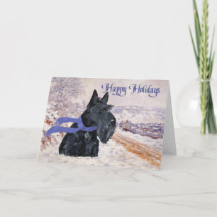 Tarjeta Festiva Fiesta Invernal del Terrier Escocés
