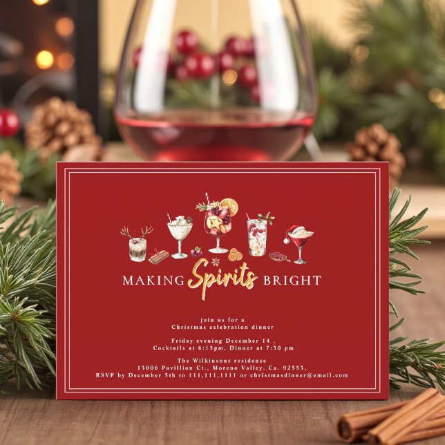 Tarjeta Festiva fiesta moderna de cócteles para cenar con motivo f (Subido por el creador)