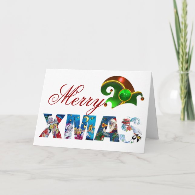 Tarjeta Festiva Fiesta MUSICAL SANTA XMAS (Anverso)