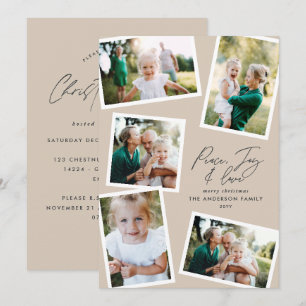 Tarjeta Festiva Fiesta natural de guión elegante y fotográfico múl