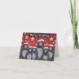 Tarjeta Festiva Fiesta Navidades de Gorillas