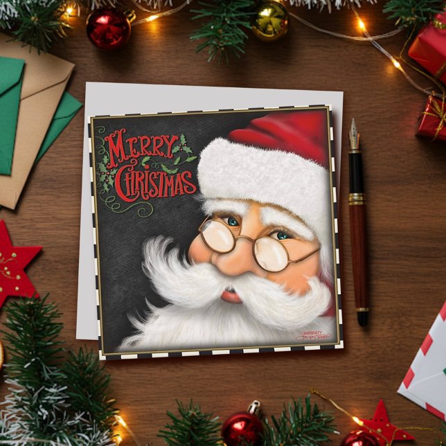 Tarjeta Festiva Fiesta navideña tradicional de Santa Merry (Subido por el creador)