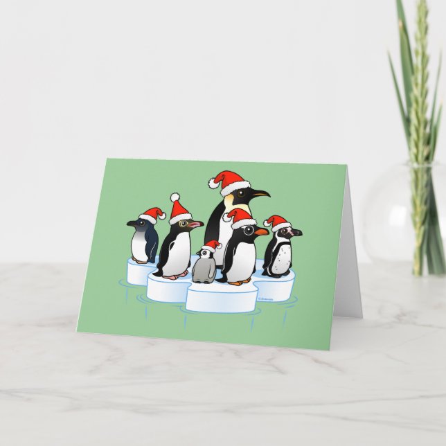 Tarjeta Festiva Fiesta Penguin navidades (Anverso)