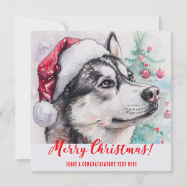 Tarjeta Festiva Fiesta Personalizada de Husky Siberiano