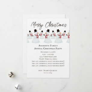 Tarjeta Festiva Fiesta Snowman