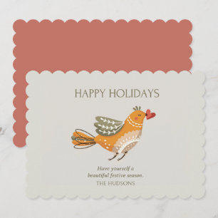 Tarjeta Festiva Fiestas de moda feliz   Ilustracion de pájaros