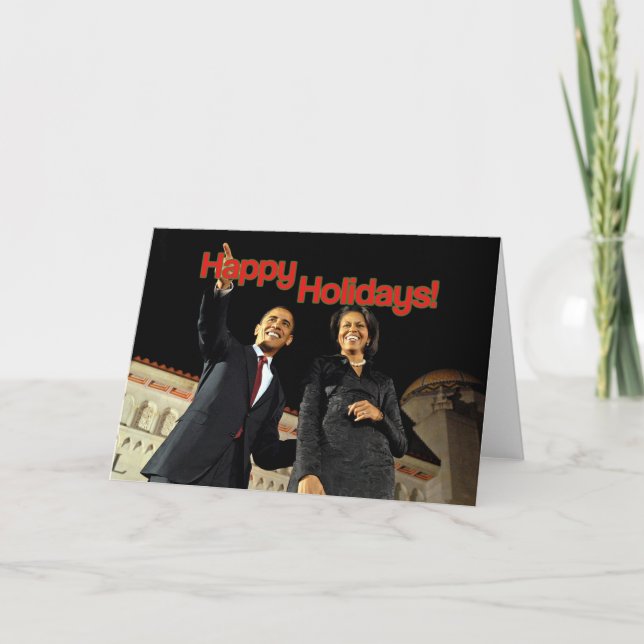 Tarjeta Festiva Fiestas felices de Obama (Anverso)