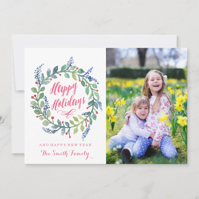 Tarjeta Festiva Fiestas Modernas | Felices Fiestas (Anverso)