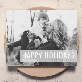 Tarjeta Festiva Fiestas monocromáticas | Fotos navieras en blanco 