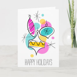 Tarjeta Festiva Fiestas verticales del grupo Baubles de árbol retr