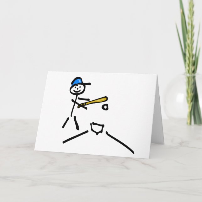 Tarjeta Festiva Figura del palillo del béisbol (Anverso)