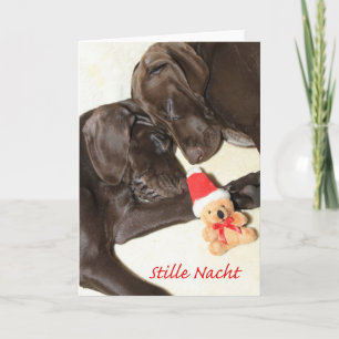 Tarjeta Festiva Fijne Kerstdagen Hermanas Pointer alemanas