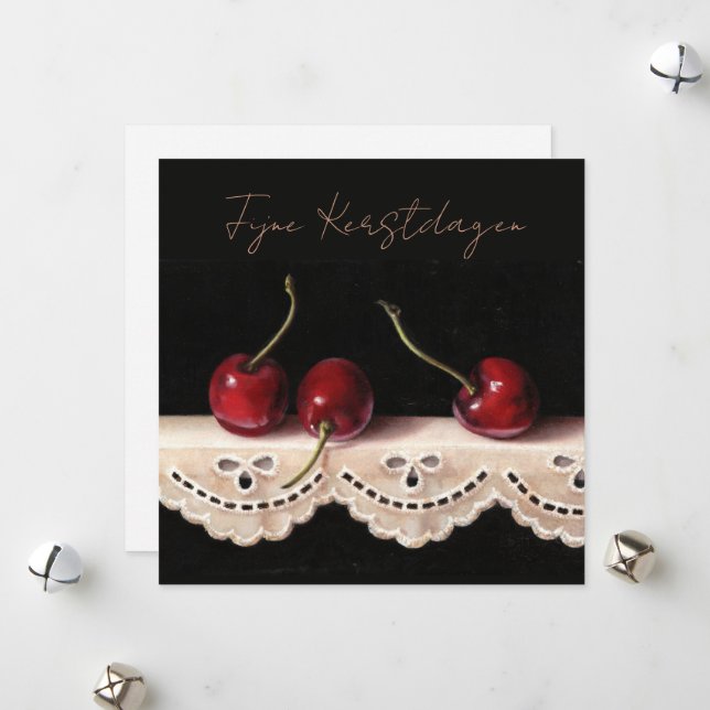 Tarjeta Festiva Fijne Kerstdagen Kaart (Anverso/Reverso In Situ)