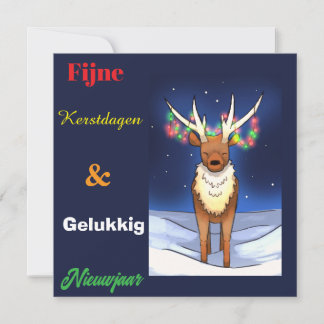 Tarjeta Festiva Fijne kerstdagen, Reindeer , rendier, Rudolf