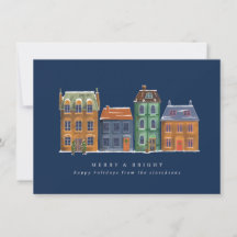 Fila De Casas De Un Día De Invierno