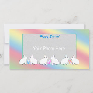 Tarjeta Festiva Fila de conejo de Pascua