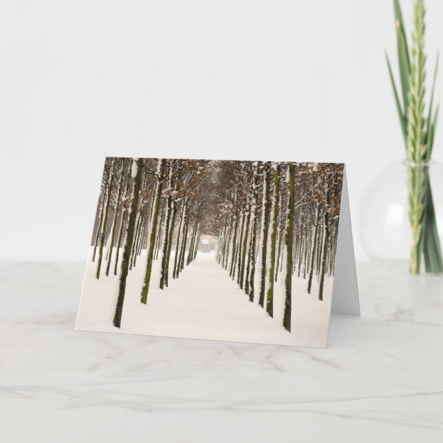 Tarjeta Festiva Filas de árboles (Anverso)