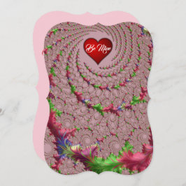 Tarjeta Festiva Filigranas Elegantes Fractal Romántico Día de San