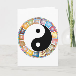 Tarjeta Festiva filosofía de yin yang asia oriental