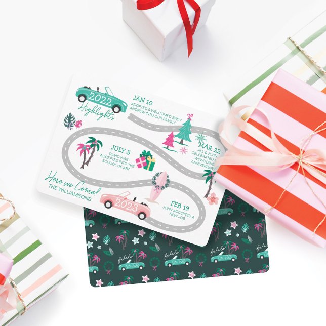 Tarjeta Festiva Fin de año resalten los Navidades tropicales vamos (Subido por el creador)